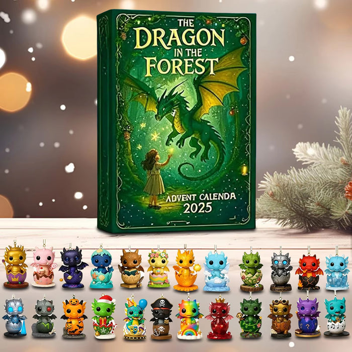 Forest Dragon Advent Calendar with numbered pendants for a holiday countdown