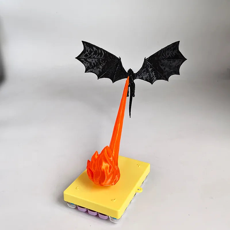 DrakenLume: Dragon Flame Bookshelf Lamp