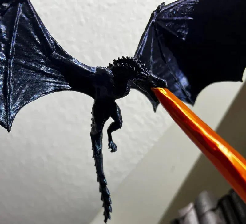 DrakenLume: Dragon Flame Bookshelf Lamp
