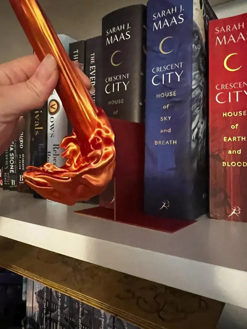DrakenLume: Dragon Flame Bookshelf Lamp