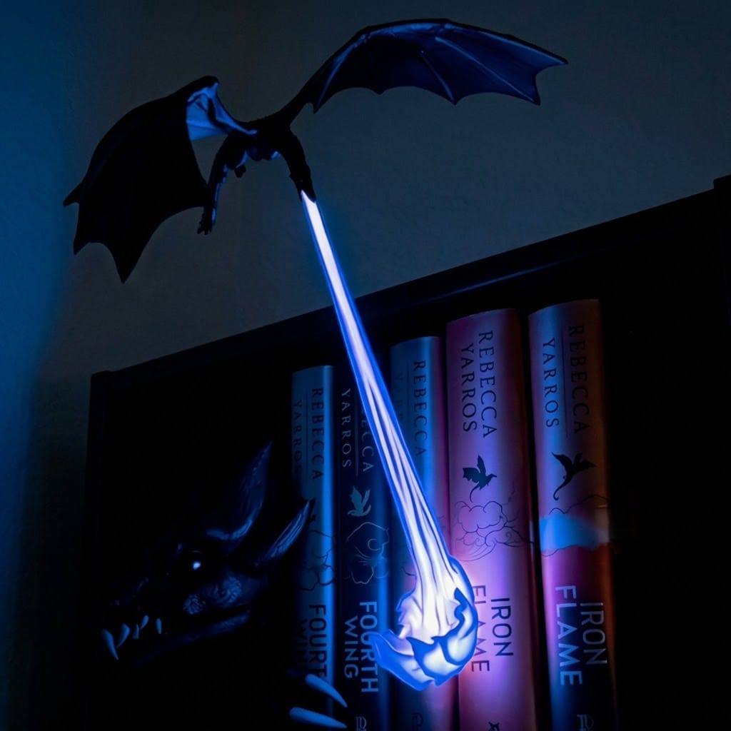 Dragon Flame Bookshelf Lamp