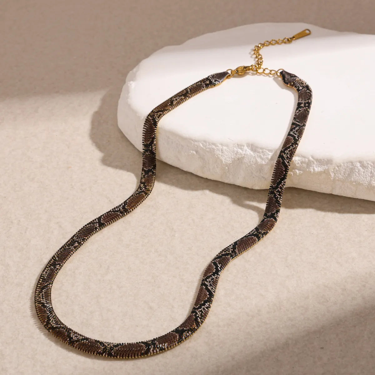 Python Brown necklace with gold-tone clasp