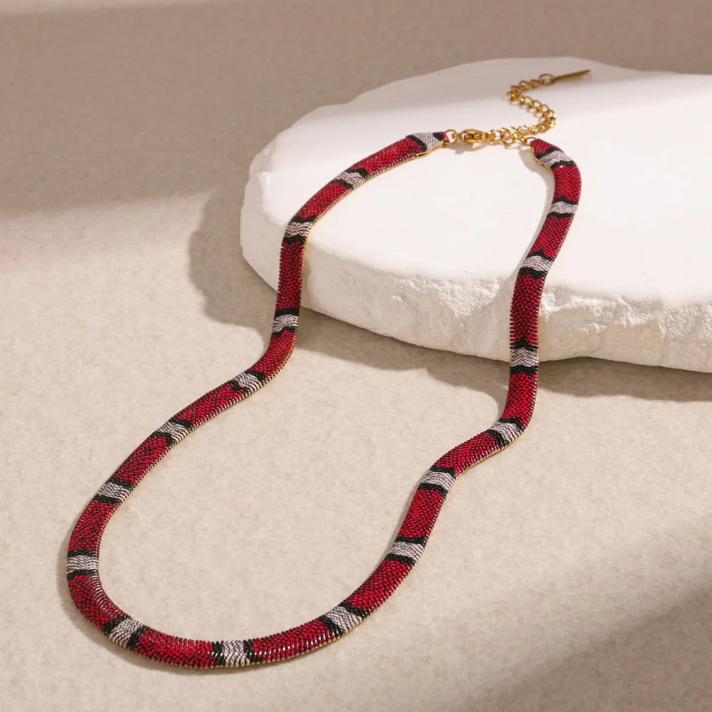 Coral Red serpent necklace