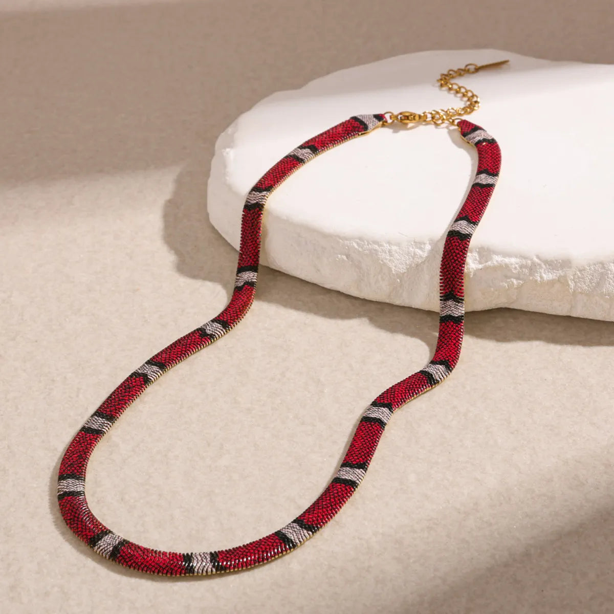 Coral Red serpent necklace
